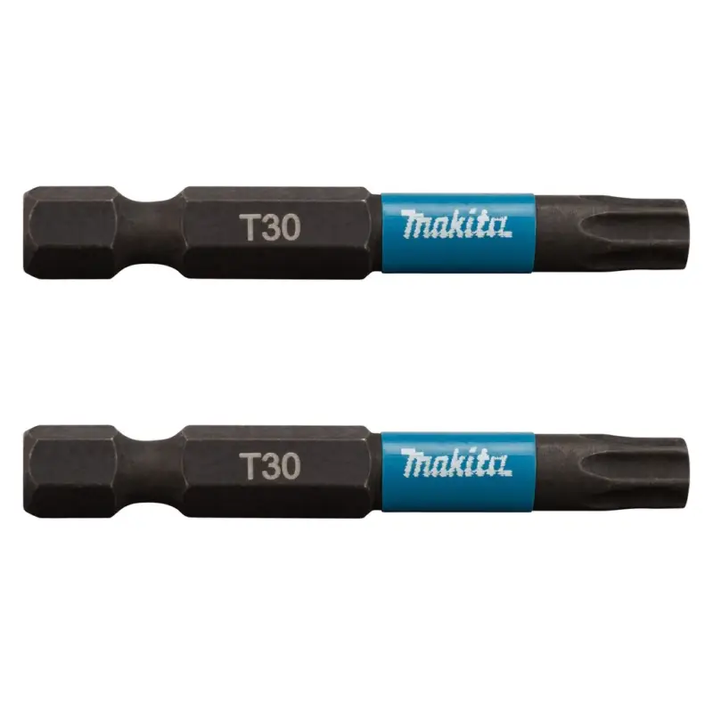Makita Bit T30 Impact Black 2 Stück 50 mm 1/4 Zoll Sechskantaufnahme B-63806 Zertifiziert