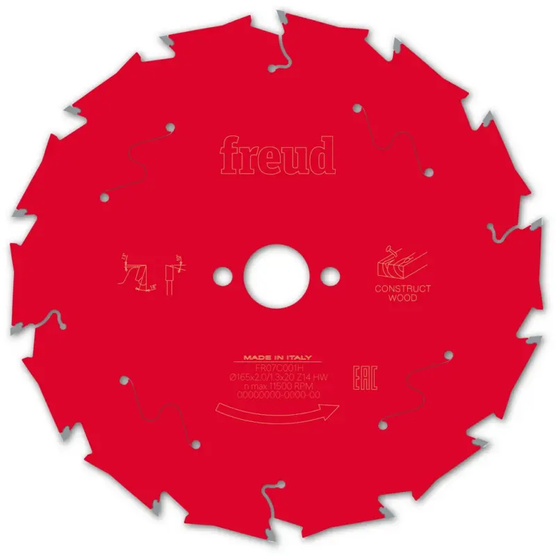 Saisonangebot Freud Kreissägeblatt FR07C001H 165x20x2/1,3mm Z14 Handsäge Bauholz F03FS09789