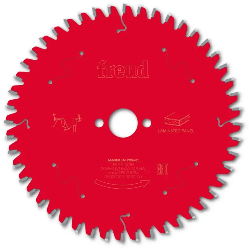 Freud Kreissägeblatt FR07L001H 165x20x2,6/1,6mm Z48 Handsäge MDF F03FS09800 Direkt Vom Hersteller