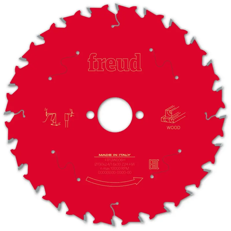 Preisreduziert Freud Kreissägeblatt FR13W006H 190x30x2,4/1,6mm Z24 Handsäge Holz F03FS09717