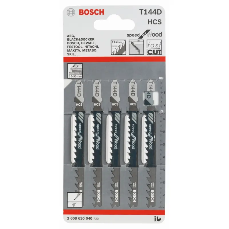 Bosch Stichsägeblätter T 144 D HCS Speed for Wood 5 Stück 2 608 630 040 Wochenendangebot