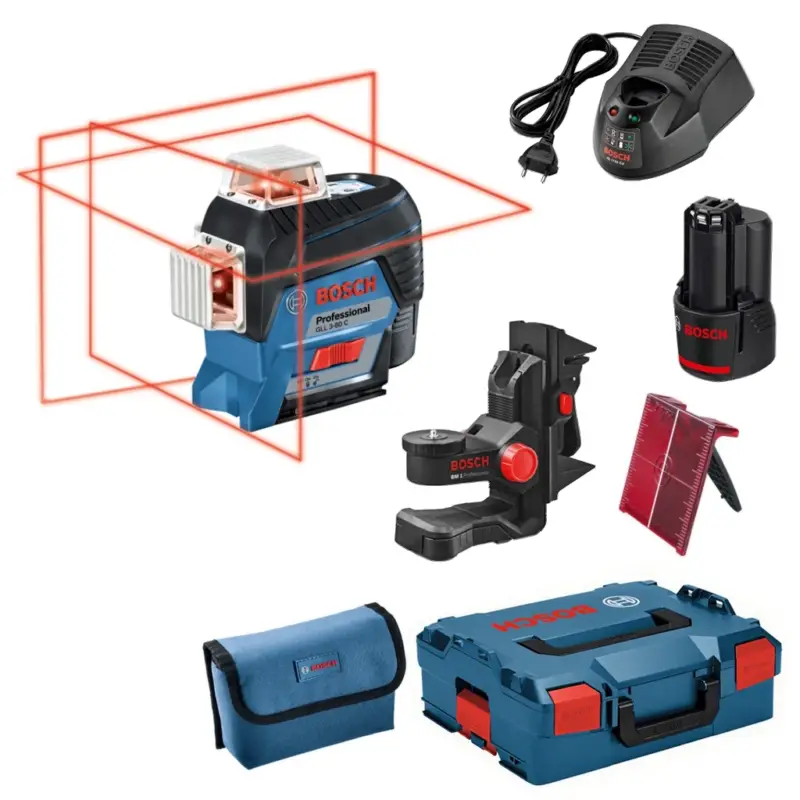 Finale Aktion Bosch Linienlaser GLL 3-80 C Halterung BM1 L-Boxx 2,0 Ah Akku Ladegerät