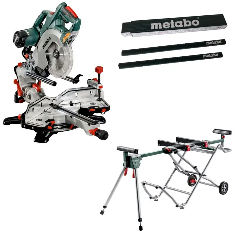 Metabo Kappsäge KGSV 72 XACT SYM + KSU 251 mobile, Zollstock und 2 Bleistifte Direkt Vom Hersteller
