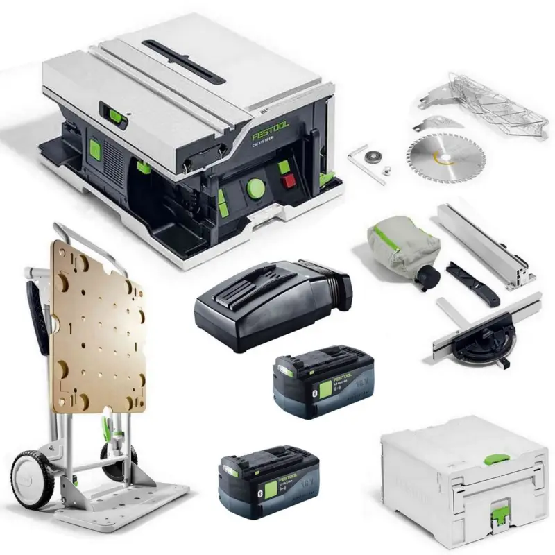 Bestpreis Festool Akku Tischkreissäge CSC SYS 50 EBI-Basic + Untergestell +Akku+ Ladegerät