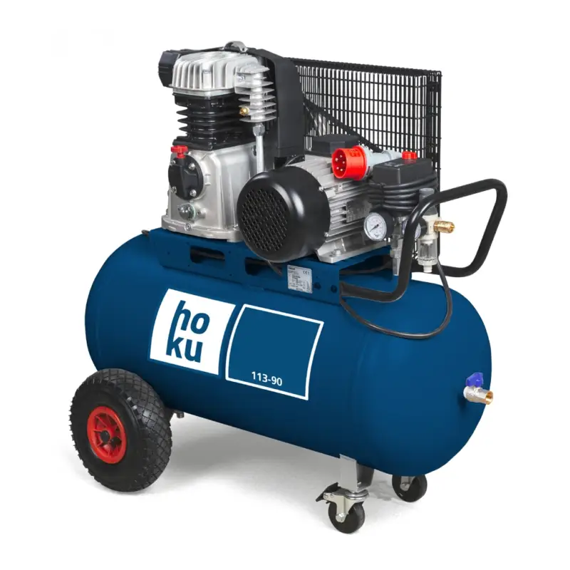 HOKU Kolbenkompressor 113-90 400V 10bar 90l 2-Zylinder-Hochleistungsaggregat Preiswert
