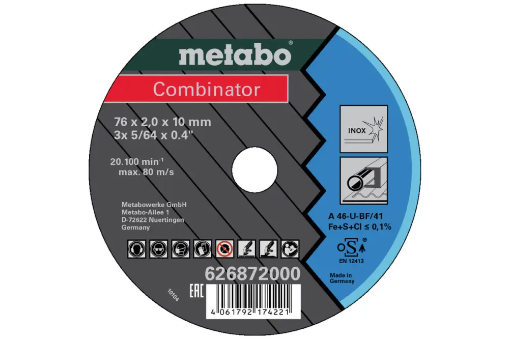 Bestpreis METABO 3 Combinator 76x2,0x10 mm Inox, TF 41 626872000