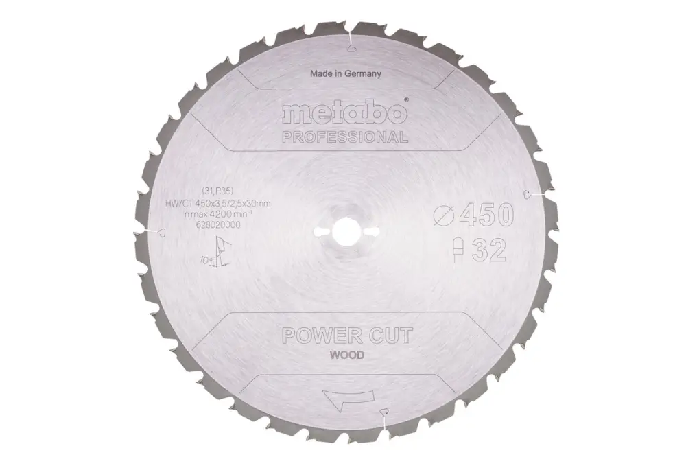 Garantierte Lieferung METABO Sägeblatt "power cut wood - professional", 450x30 Z32 TZ 10° 628020000