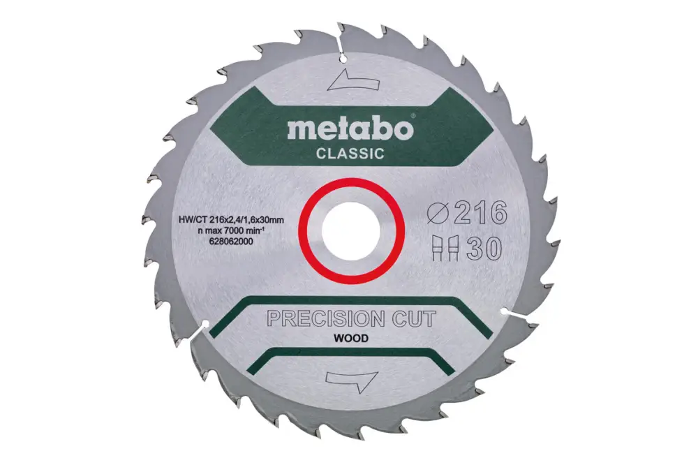 METABO Sägeblatt "precision cut wood - classic", 216x30, Z30 WZ 22° 628062000 Preiswert
