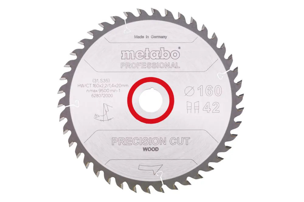METABO Sägeblatt "precision cut wood - professional", 160x20, Z42 WZ 15° 628072000 Saisonangebot