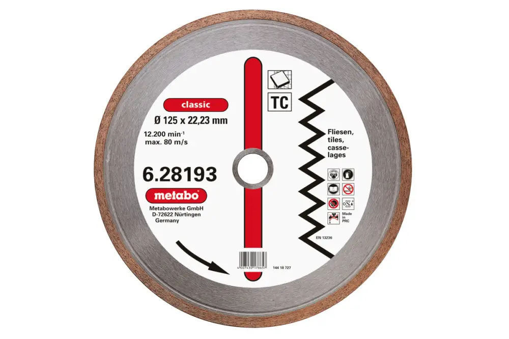 METABO Dia-TS, 125x1,7x22,23mm, "classic", "TC", Fliese 628193000 Wochenendangebot