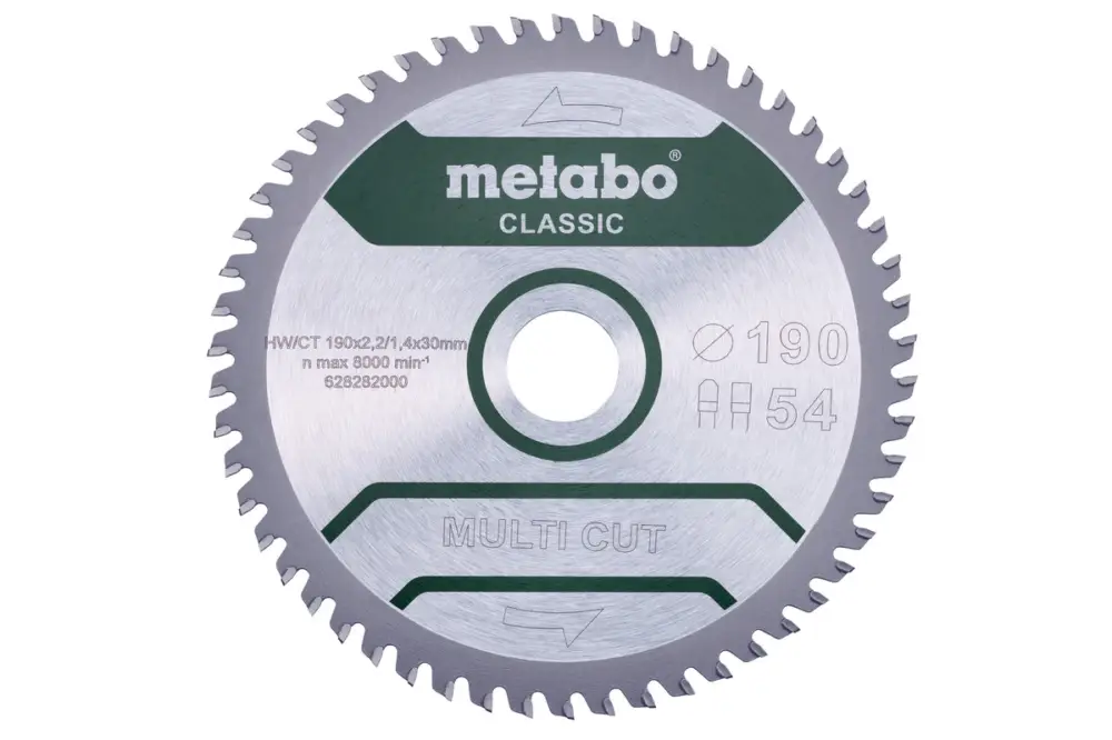Preisreduziert METABO Sägeblatt "multi cut - classic", 190x30 Z54 FZ/TZ 5° 628282000