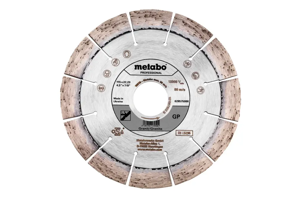 METABO Diamanttrennscheibe 115x22,23mm, "GP", Granit "professional" 628575000 Geprüft