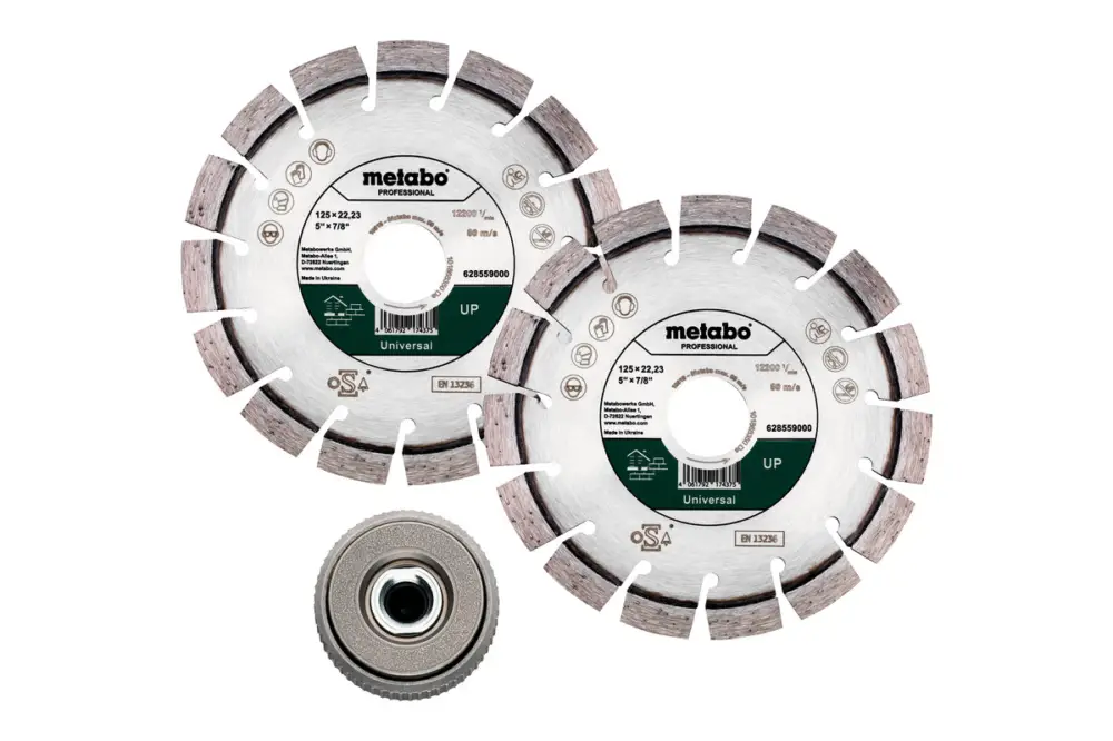 Direkt Vom Hersteller METABO Set 2xDiamanttrennscheibe 125x22,23mm, "UP" + 1xQuickspannmutter M 14 628582000