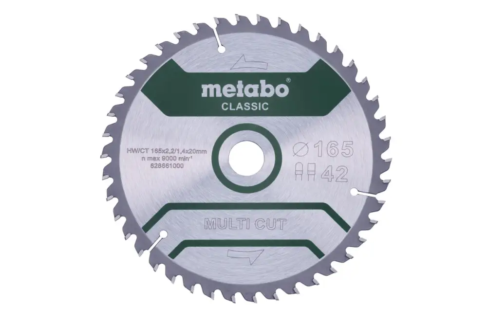 METABO Sägeblatt "multi cut - classic", 165x20 Z42 FZ/TZ 5° /B 628661000 Nur Für Kurze Zeit
