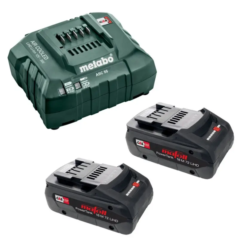 Metabo Akku Ladegerät ASC 55 18V 12V-36V 627044000 + 2x Mafell Akku 4,0 LiHD CAS Expressversand