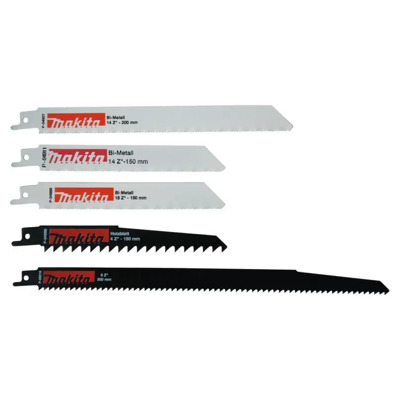 Neu Makita Reciprosägeblatt Set 5 teilig für Kunststoff Metall Gipskarton P-83945