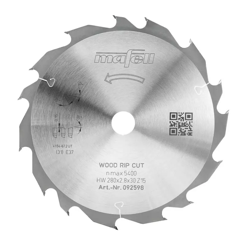 Mafell Sägeblatt KSB-WL 280 GT HW 280x2,8x30 mm Z15-5 WZ/FZ Wood Rip Cut 092598 Heißes Angebot