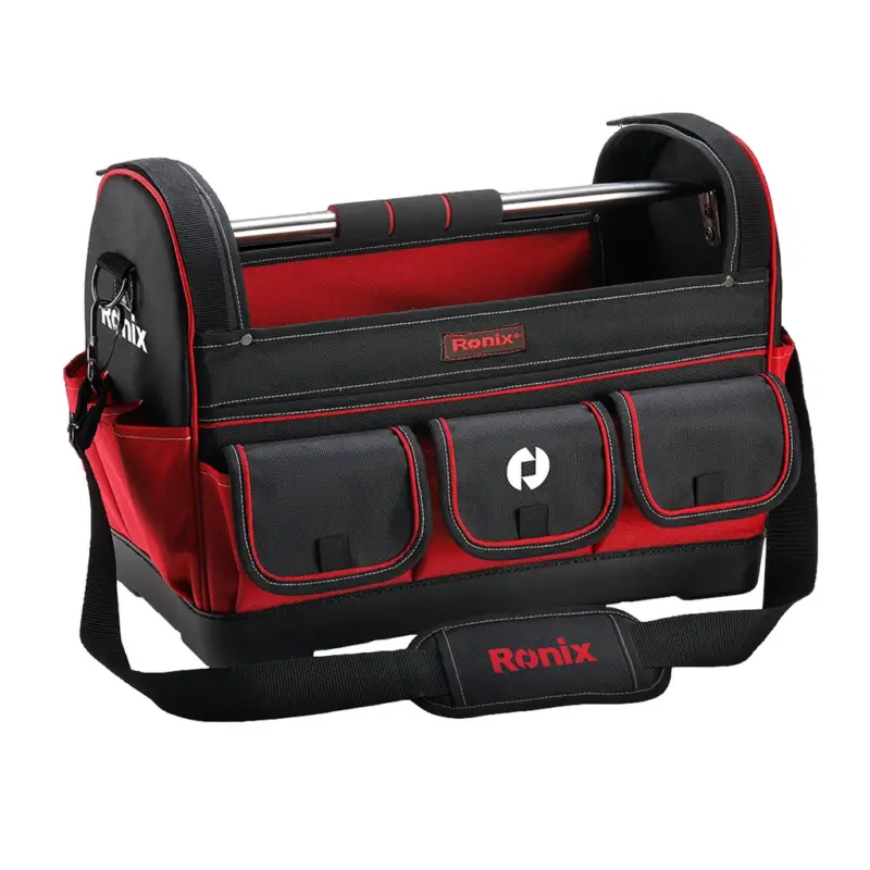 Kracherpreis Ronix Werkzeugtasche mit 15 Fächern 17 Zoll 50x23x33cm Schultergurt RH-9145