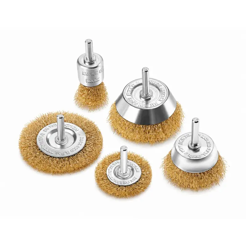 Ronix Drahtbürstensatz 5 teilig bis 4500 U/min 1/4-Zoll-Sechskantschaft RH-9939 Super-Preis